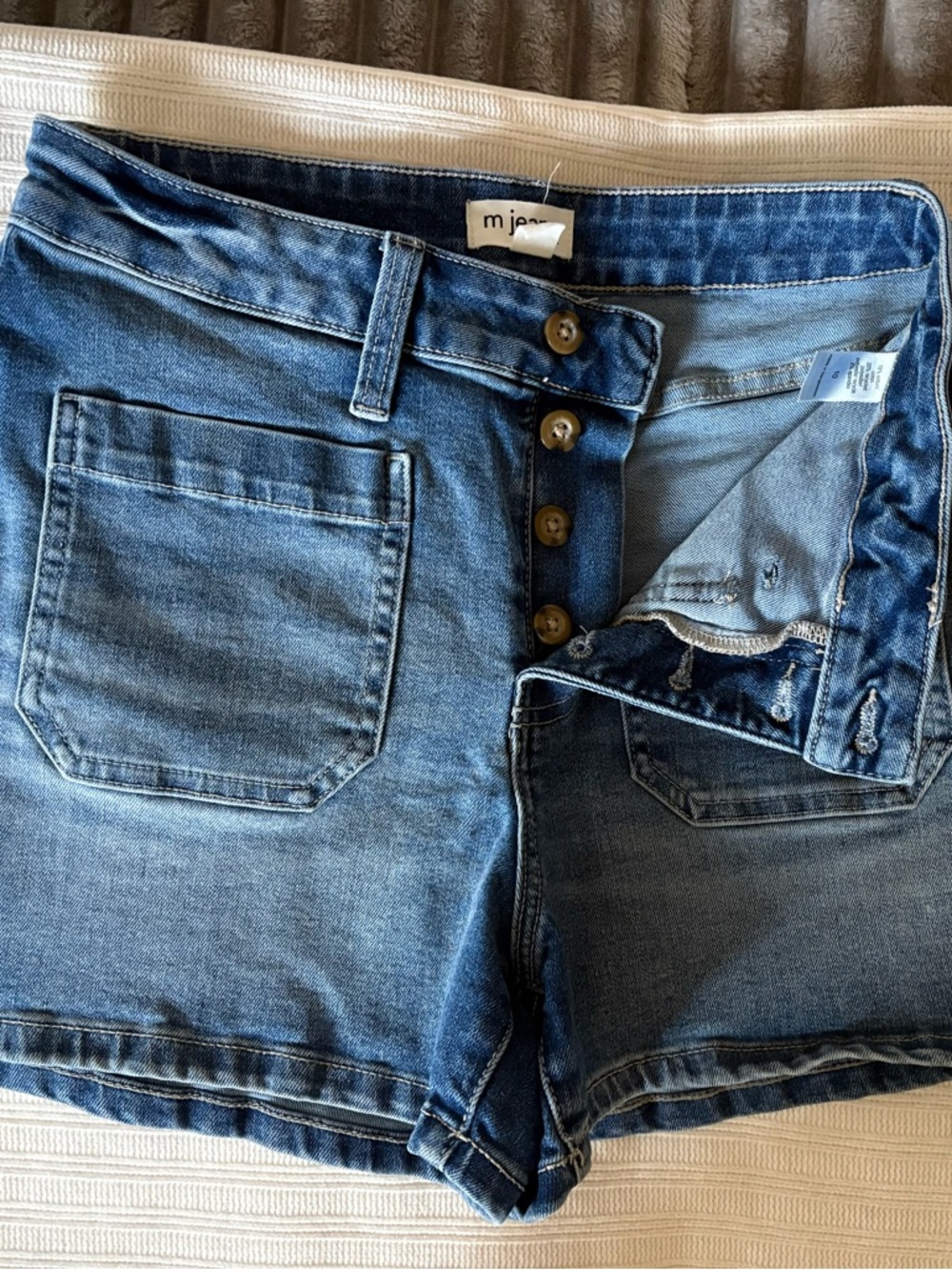 Maurice’s Sailor Denim Mini Shorts with Button Waist size 10 - Picture 5 of 7